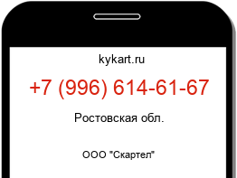 Информация о номере телефона +7 (996) 614-61-67: регион, оператор