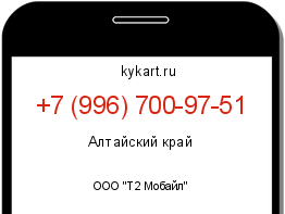 Информация о номере телефона +7 (996) 700-97-51: регион, оператор