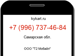 Информация о номере телефона +7 (996) 737-46-84: регион, оператор