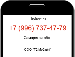 Информация о номере телефона +7 (996) 737-47-79: регион, оператор