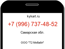 Информация о номере телефона +7 (996) 737-48-52: регион, оператор