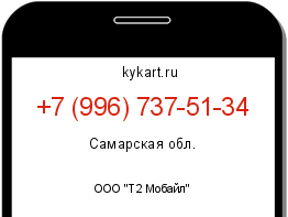 Информация о номере телефона +7 (996) 737-51-34: регион, оператор