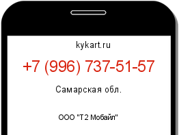 Информация о номере телефона +7 (996) 737-51-57: регион, оператор