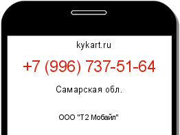 Информация о номере телефона +7 (996) 737-51-64: регион, оператор