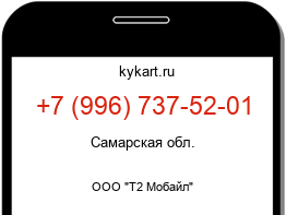 Информация о номере телефона +7 (996) 737-52-01: регион, оператор