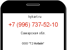 Информация о номере телефона +7 (996) 737-52-10: регион, оператор