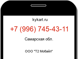 Информация о номере телефона +7 (996) 745-43-11: регион, оператор