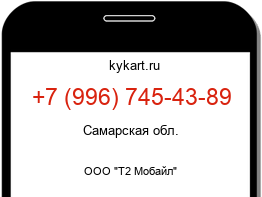 Информация о номере телефона +7 (996) 745-43-89: регион, оператор