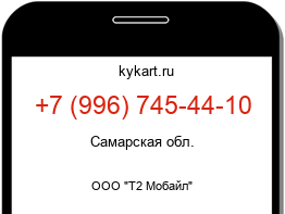 Информация о номере телефона +7 (996) 745-44-10: регион, оператор