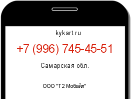 Информация о номере телефона +7 (996) 745-45-51: регион, оператор
