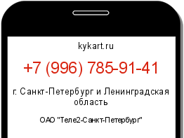 Информация о номере телефона +7 (996) 785-91-41: регион, оператор