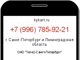 Информация о номере телефона +7 (996) 785-92-21: регион, оператор