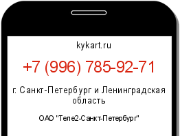 Информация о номере телефона +7 (996) 785-92-71: регион, оператор