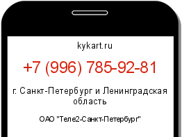 Информация о номере телефона +7 (996) 785-92-81: регион, оператор
