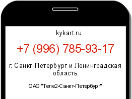 Информация о номере телефона +7 (996) 785-93-17: регион, оператор