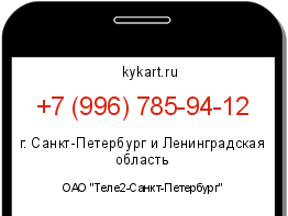 Информация о номере телефона +7 (996) 785-94-12: регион, оператор