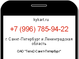 Информация о номере телефона +7 (996) 785-94-22: регион, оператор
