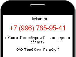 Информация о номере телефона +7 (996) 785-95-41: регион, оператор