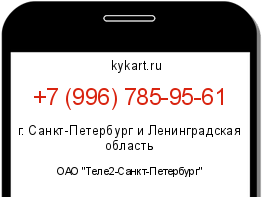Информация о номере телефона +7 (996) 785-95-61: регион, оператор
