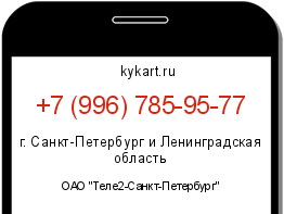 Информация о номере телефона +7 (996) 785-95-77: регион, оператор