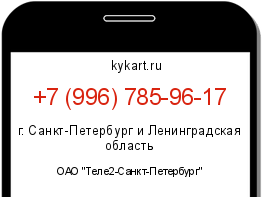 Информация о номере телефона +7 (996) 785-96-17: регион, оператор