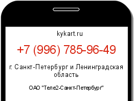 Информация о номере телефона +7 (996) 785-96-49: регион, оператор