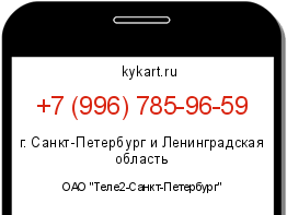 Информация о номере телефона +7 (996) 785-96-59: регион, оператор