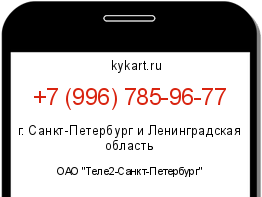 Информация о номере телефона +7 (996) 785-96-77: регион, оператор