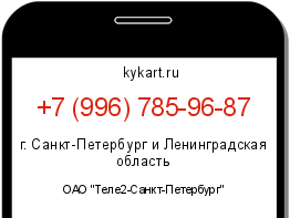 Информация о номере телефона +7 (996) 785-96-87: регион, оператор