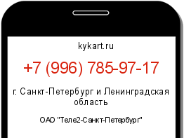 Информация о номере телефона +7 (996) 785-97-17: регион, оператор