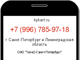 Информация о номере телефона +7 (996) 785-97-18: регион, оператор