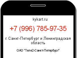 Информация о номере телефона +7 (996) 785-97-35: регион, оператор