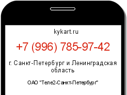 Информация о номере телефона +7 (996) 785-97-42: регион, оператор