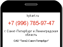 Информация о номере телефона +7 (996) 785-97-47: регион, оператор