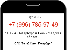 Информация о номере телефона +7 (996) 785-97-49: регион, оператор