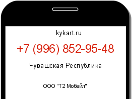Информация о номере телефона +7 (996) 852-95-48: регион, оператор