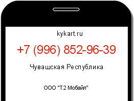 Информация о номере телефона +7 (996) 852-96-39: регион, оператор