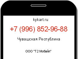 Информация о номере телефона +7 (996) 852-96-88: регион, оператор