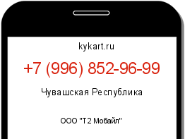 Информация о номере телефона +7 (996) 852-96-99: регион, оператор