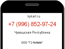 Информация о номере телефона +7 (996) 852-97-24: регион, оператор