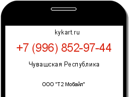 Информация о номере телефона +7 (996) 852-97-44: регион, оператор