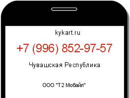 Информация о номере телефона +7 (996) 852-97-57: регион, оператор