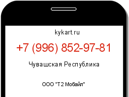 Информация о номере телефона +7 (996) 852-97-81: регион, оператор