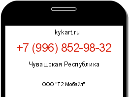 Информация о номере телефона +7 (996) 852-98-32: регион, оператор