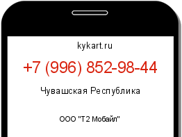 Информация о номере телефона +7 (996) 852-98-44: регион, оператор