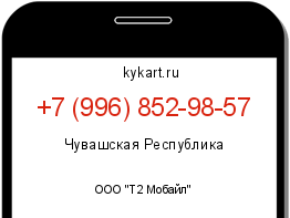 Информация о номере телефона +7 (996) 852-98-57: регион, оператор