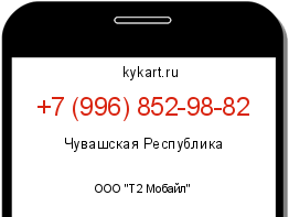 Информация о номере телефона +7 (996) 852-98-82: регион, оператор