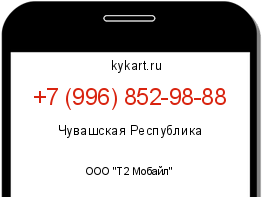Информация о номере телефона +7 (996) 852-98-88: регион, оператор