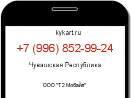 Информация о номере телефона +7 (996) 852-99-24: регион, оператор