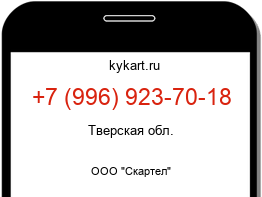 Информация о номере телефона +7 (996) 923-70-18: регион, оператор